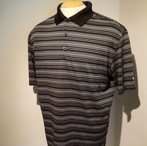 Nike Golf Dri Fit Striped Short Sleeve Polo Shirt Large